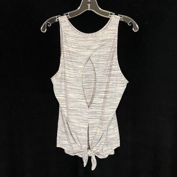Lululemon Open Up Tank Tie Back Cut Out Space Dye White Gray 10 - Picture 4 of 5